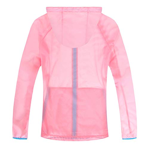 Colmkley Women Men Colorful Windproof Outdoor Bicycle Sports Suncreen Jacket Pink