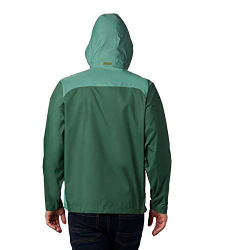 emerald green rain jacket
