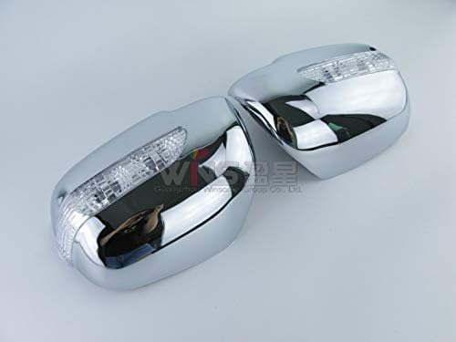 Huanlovely: Chrome Door Mirror Cover with Led Lamp Light for Toyota Fortuner SW4 2005-2008, 2009-2011 Car Styling Accessories