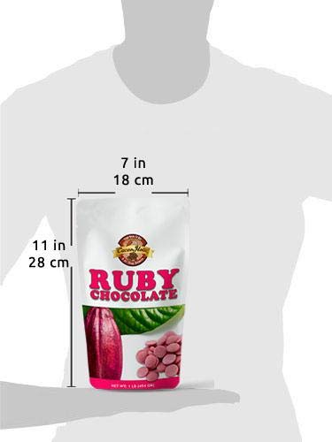 Cacaoholic Ruby Chocolate Chips | For Snacking, Baking, or Melting | Crafted from the Ruby Cocoa Bean, No Colourants, No Fruit Flavorings | Ruby Couverture Chocolate Wafers | 8 Ounce - Thumbnail 2