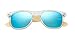 SoFlow Polarized Blue/Neon Bamboo Wood Sunglasses for Men/Women - Wooden Shades