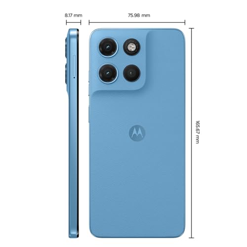 Smartphone Motorola Moto G17 4G - 128GB 12GB (4GB RAM + 8GB RAM Boost) camera 50MP Sony Lytia 600, tela FHD+ 60hz, bateria 5200 mAh - Azul Claro