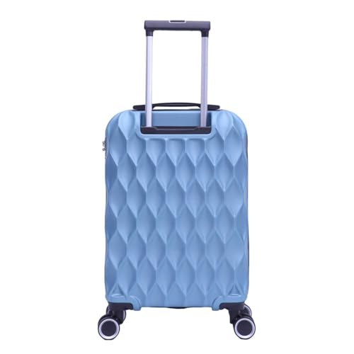 SANTINO Mala de Viagem Media 23kg Rígida ABS 4 Rodas 360º com TSA Leve Resistente Flexível Antifurto Azul Claro tamanho 24 polegadas