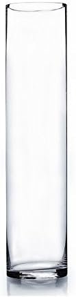 WGV Cylinder Vase Bulk, 4" W x 16" H, Floral Container, Glass Candle Holder Centerpiece Planter Terrarium for Wedding Party Event, Home Office Decor, Clear, 18 Pieces