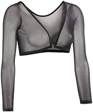 Seamless Arm Shaped Underwear Mesh Long-Sleeved Bottoming Tops Plus Size Seamless Arm Shaper Short Cropped Navel Mesh