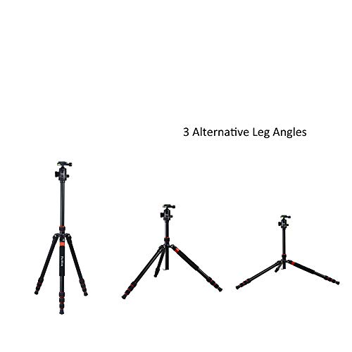 Ruittos Tripod, 63inch Camera Tripod Monopod with 360 Panoramic Ball Head, Aluminum Alloy Portable Compact Lightweight Tripod for DSLR/SLR Digital Cameras, Canon Rebel T6i Nikon D7000 Sony Alpha A7