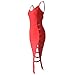 YOMISOY Women Summer Bandage Hollow Out Backless Solid Spaghetti Strap Long Maxi OUtfits Dress,Red,Large