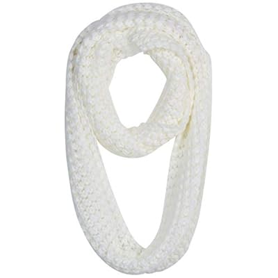 Women Winter Knitted White Infinity Scarf Snood Neck Warmer Tube Scarf Women Winter Knitted White Infinity Scarf Snood Neck Warmer Tube Scarf