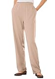 Women's Plus Size Petite Straight Leg 7-Day Knit Pants