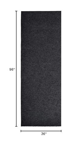 ICUSTOMRUG HALLWAY RUNNER RUG – 3X9FT BLACK, INDOOR/OUTDOOR, NON-SLIP RUBBER BACKING, LOW-PROFILE ALL-WEATHER CARPET, NON-SHEDDING & EASY CARE, ENTRYWAY MAT IDEAL FOR HIGH TRAFFIC AREAS
