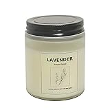 Candles, Natural Scented Soy Candle, Highly Scented and Long Burning Aromatherapy Jar Candles for Stress Relief and Relaxation with Pure Essential Oil, Portable Travel Gift Box for Home (Lavender)