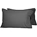 Bare Home Microfiber Pillow Cases - Standard/Queen Size Set of 2 Cooling Pillowcases Double Brushed Grey Pack Easy Care (Standard Pillowcase 2, Grey)