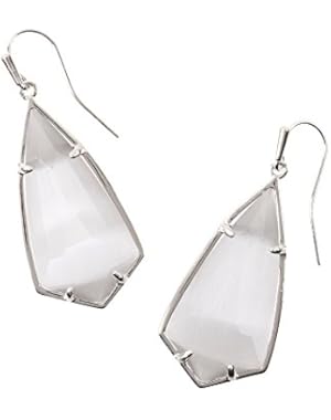 Signature Carla Earrings in Rhodium Plated and Slate Glass
