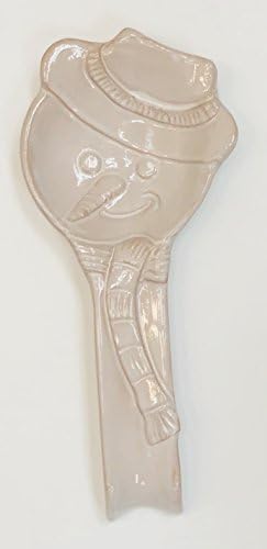 Large Smiling Christmas Snowman With A Carrot Nose Terracotta Spoon Rest | Made & Decorated By Man | Made In Italy | 11.5 inches x 5 inches