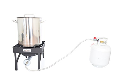 COOKAMP High Pressure Banjo 1-Burner Outdoor Propane Gas Cooker with 0-20 PSI Adjustable Regulator and Steel Bradied Hose [ 2018 New Model ] SA1250 - Thumbnail 5