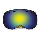 G4Free Ski Snowboard Snow Goggles for Men Women Anti-Fog 100% UV400 Protection Over Glasses Goggles Frameless Spherical Design Detachable Lens System