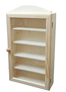 Vitrina colecciones madera. Con 5 baldas. Puerta de cristal. Madera en