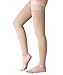 MGANG Thigh High Leg Sleeve 20-30 mmHg Graduated Compression with Grip Top, Medical Compression Stockings for Men and Women, with Varicose Veins, Lymphedema, Swelling & Venous Insufficiency, Beige L
