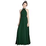 Chiffon Junior Bridesmaid Dress for Teens Halter