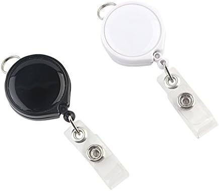 NEW Retractable reel with Belt Clip for ID Badge Reel (Black And White)