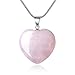 Unique Gift Pink Quartz Heart Charms Pendant Neklace for Women