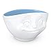 FIFTYEIGHT PRODUCTS TASSEN Porcelain Bowl, Dreamy Face Edition, 16 oz. White Outside, Ocean Color Inside (Single Bowl)