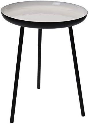 Gardening Naturally Stylish Metal Round Side Table For Living Spaces (White)
