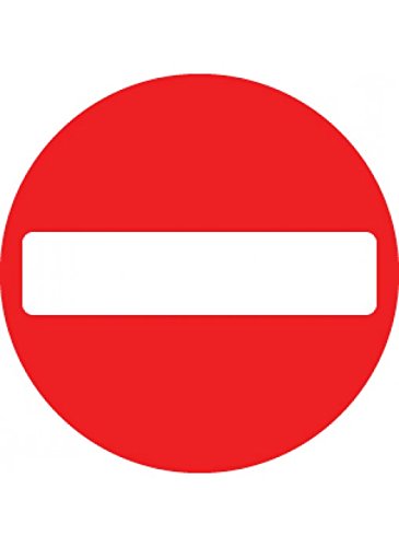 Caledonia Signs 56573 No Entry Class RA1 Sign, 600 mm Dia