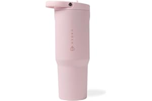 HydroJug Sport - Stainless Steel Tumbler with Straw, Vacuum Insulated, 32oz Leakproof Water Bottle, Ergonomic Design, Reusable, Dishwasher Safe, Rubber Base, Durable for Gym or Outdoors, Pink Sand