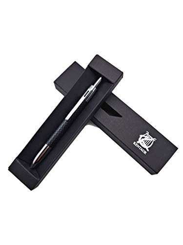 KenTaur Multi-Color Pen In One (Carbon Fiber) 5 In 1 Multifunction Pen with Black, Blue, Red, Green Ballpoint Pen and 0.7mm Mechanical Pencil - Uses D1 Refills