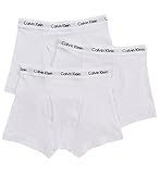 Calvin Klein Men's Cotton Stretch Multipack Trunks, White, Medium