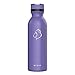 Buzio Vacuum Insulated Stainless Steel Water Bottle, Cold for 48 Hrs, Hot for 24 Hrs, Double Wall Standard Mouth with BPA Free Flex Cap, 20oz, Plum, Leak Proof