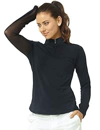 IBKUL Women's Sun Protective UPF 50+ Cooling Long Sleeve Mock Neck Shirt - 80000