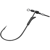 Gamakatsu 362211 G Finesse Swivel Shot Worm Hook (Per 3), Size 1/0, NS Black