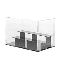 Lanscoe 3 Steps Clear Acrylic Display Case Countertop Box Cube Organizer Stand Dustproof Protection Showcase for Action Figures/Toys/Collectibles, 9.5x5.5x6.3 Inch (24x14x16cm)