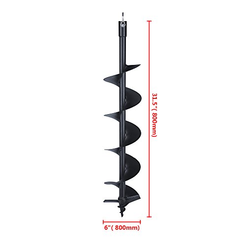 YesHom 6" Earth Auger Bit Fence Post Hole Digger Drill Bit for Gardening DIY Projects - Thumbnail 4