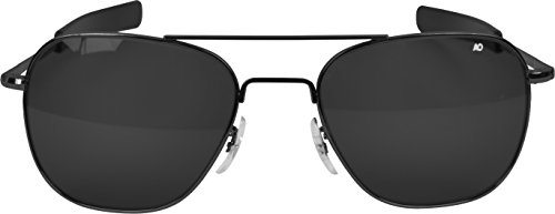 AO American Optical Original Pilot Sunglasses Black 57mm Bayonet Temples