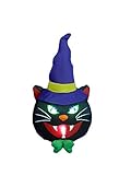 BZB Goods 4 Foot Illuminated Halloween Inflatable Black Cat with Witch Hat Decoration
