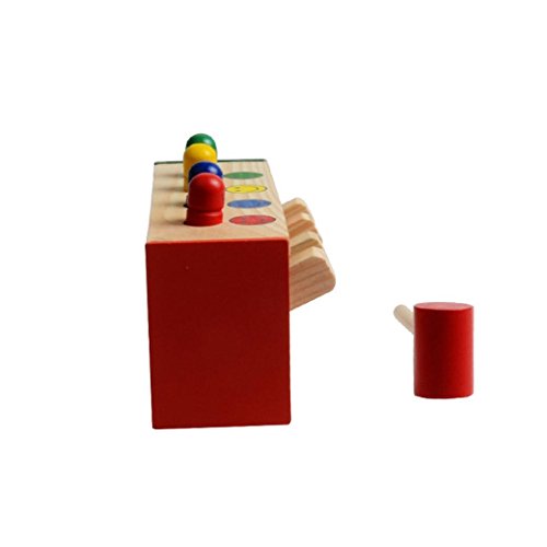 Livoty Deluxe Pounding Bench Wooden Toy With Mallet Wooden Learning Educational Toys for Over 3 Years Old (Multicolor)