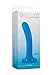 Doc Johnson Platinum Premium Silicone - The Slim - 6.15 in. Long and 1.1 in. Wide - Dildo - O-Ring Harness Compatible - Blue