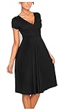 Women's Elegant V-Neck Ruched Waist Casual Maternity Cocktail Dress