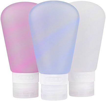 Travel Refillable Bottles, HAINAND Silicone Squeezable Leak-proof Containers for Cosmetics Shampoo, Conditioner, Lotion, Toiletries, Set of 3 (89ML)