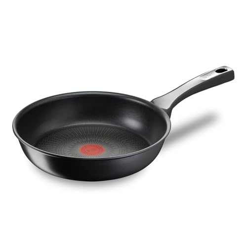 Tefal Unlimited On, Premium Cookware, 24 cm Frying Pan, UKs Long Lasting Non-Stick, Heat Indicator, Induction Hob Compatible, Dishwasher Safe, Aluminium, Black, G25904AZ