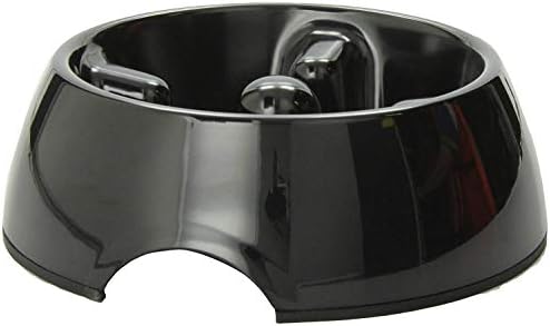 Dogit Go Slow Anti-Gulping Dog Bowl, Slow Feeding Dog Dish Suitable for Wet or Dry Food, Medium, Black