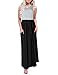 MEROKEETY Women's Summer Striped Sleeveless Crew Neck Long Maxi Dress Dress with Pockets Black