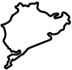 Nurburgring Track Outline Vinyl Decal Race Track Car Window Sticker Helmet etc.