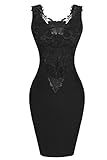 Zeagoo Women's Sleeveless Lace Neck Dress Evening Cocktail Party Dress