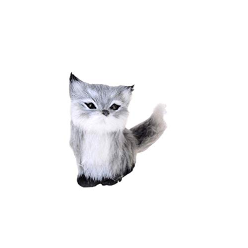 LSPP Plush toy Cute Simulation Fox Toy Mini Squatting Fox Model Home Decoration Wedding Birthday Gift Stuffed Plush Toys As Pic