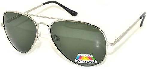 Classic Aviator Polarized Lens Sunglasses Colored Metal Frame Spring Hinge