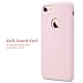 ULAK iPhone 7 Case, Pink Slim Fit Liquid Rubber & Silicone Protective Shock Absorption Cover with Soft Microfiber Cloth Lining Cushion for Apple iPhone 7 4.7 Inch,Pink